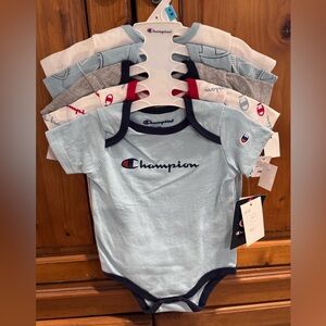 Champion Infant Bodysuit Collection - Light Blue, Gray, White, Red